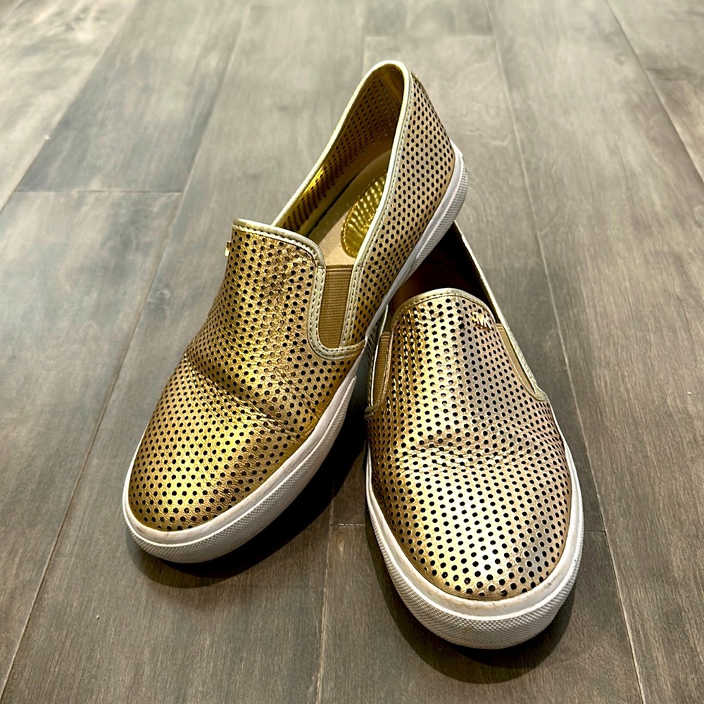 Gold Michael Kors slip-on sneakers